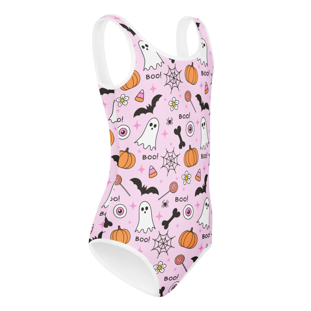 Girls Pink Halloween Leotard – Buttery-Soft, Quick-Dry 4-Way Stretch Comfort for Dance & Gymnastics