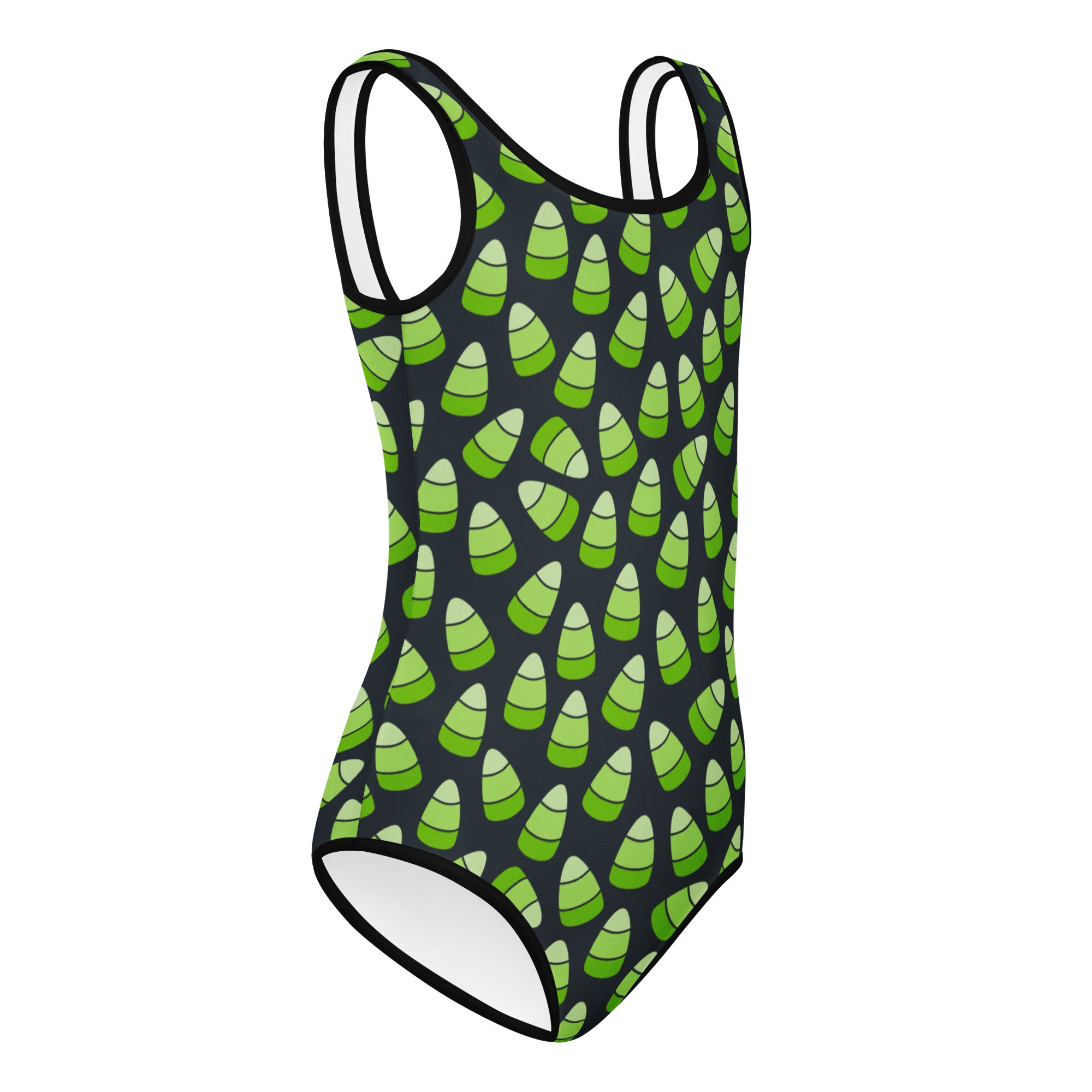 Girls Green Candy Corn Halloween Leotard – Buttery-Soft, Quick-Dry 4-Way Stretch Comfort for Dance & Gymnastics