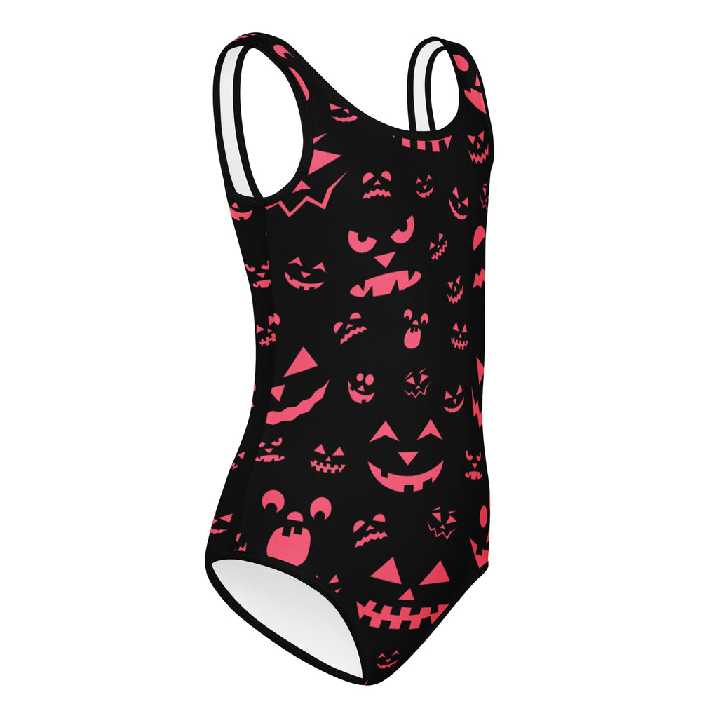 Girls Neon Pink Jack O’ Lantern Halloween Leotard – Buttery-Soft, Quick-Dry 4-Way Stretch Comfort for Dance & Gymnastics