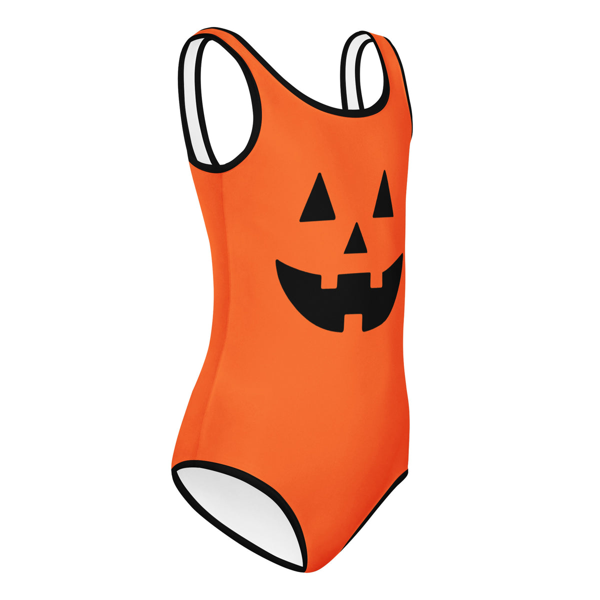 Girls Orange Jack O’ Lantern Halloween Leotard – Buttery-Soft, Quick-Dry 4-Way Stretch Comfort for Dance & Gymnastics