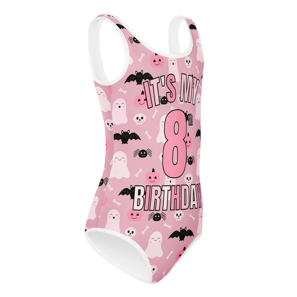 Girls Pink Halloween Custom Age It's My Birthday Leotard – Buttery-Soft, Quick-Dry 4-Way Stretch Comfort for Dance & Gymnastics