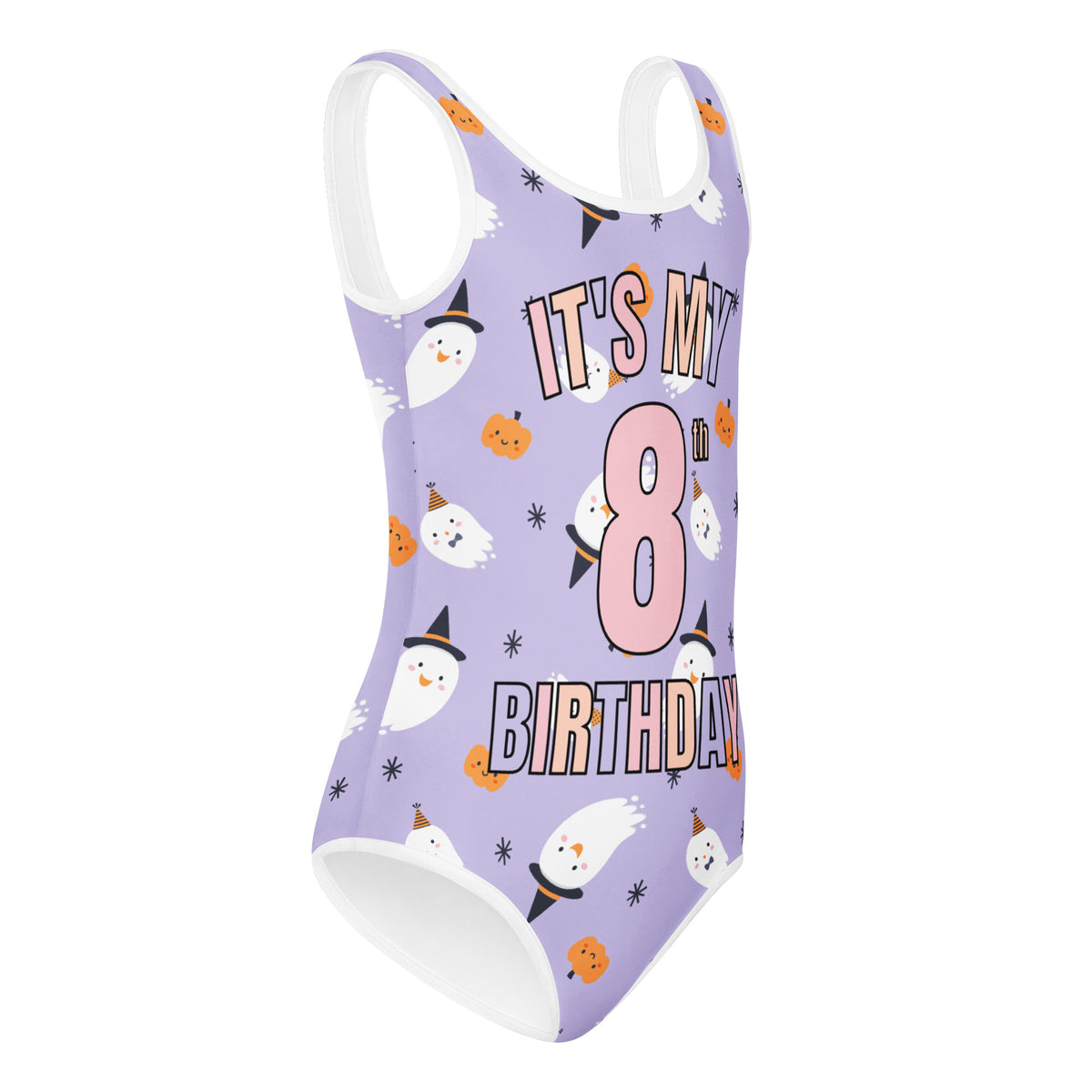 Girls Ghost Witch Halloween Custom Age It's My Birthday Leotard – Buttery-Soft, Quick-Dry 4-Way Stretch Comfort for Dance & Gymnastics