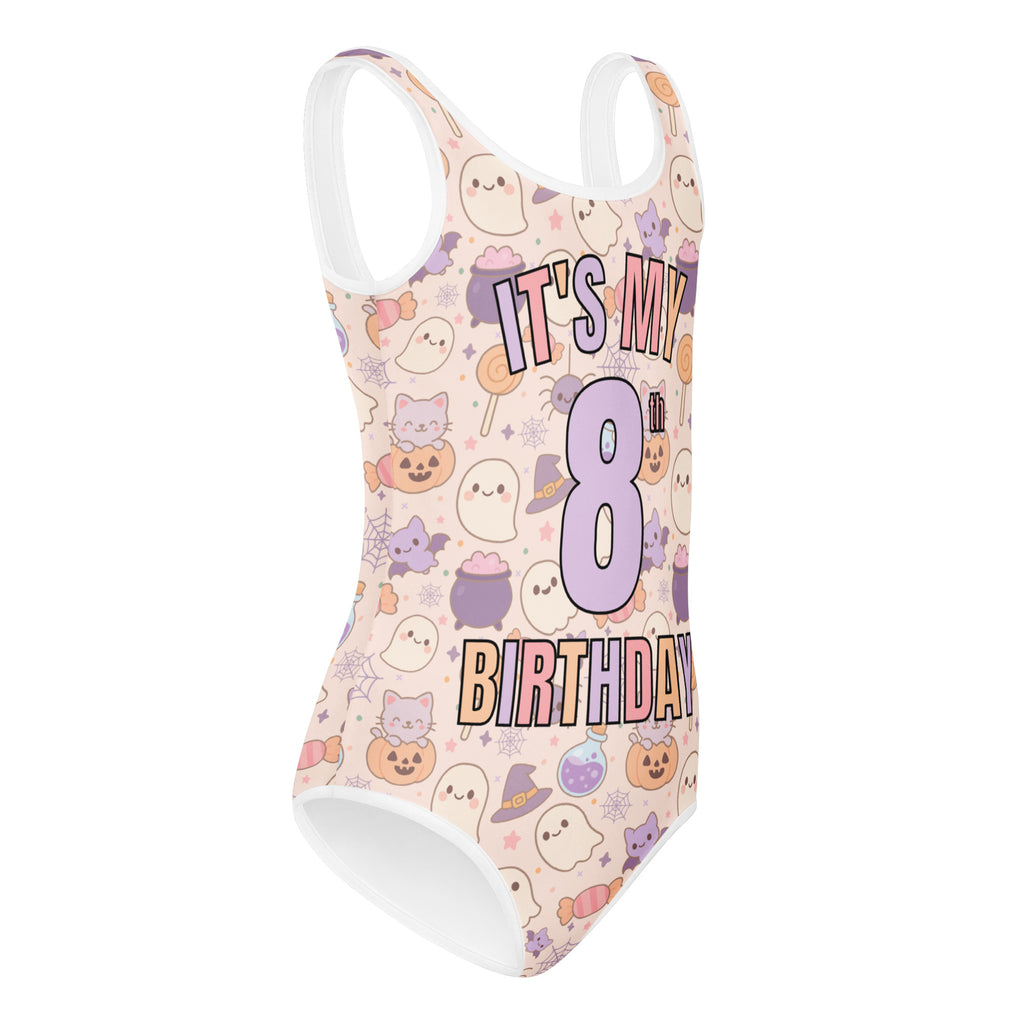 Girls Colorful Halloween Custom Age It's My Birthday Leotard – Buttery-Soft, Quick-Dry 4-Way Stretch Comfort for Dance & Gymnastics