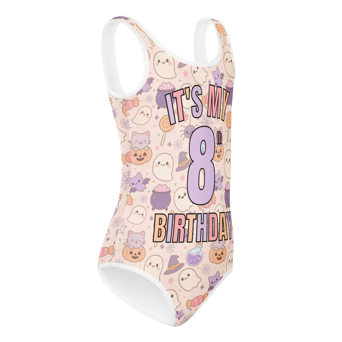 Girls Colorful Halloween Custom Age It's My Birthday Leotard – Buttery-Soft, Quick-Dry 4-Way Stretch Comfort for Dance & Gymnastics