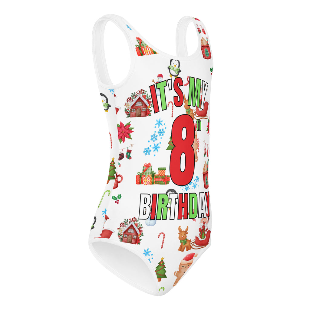 Girls Christmas Themed Custom Age It's My Birthday Leotard – Buttery-Soft, Quick-Dry 4-Way Stretch Comfort for Dance & Gymnastics