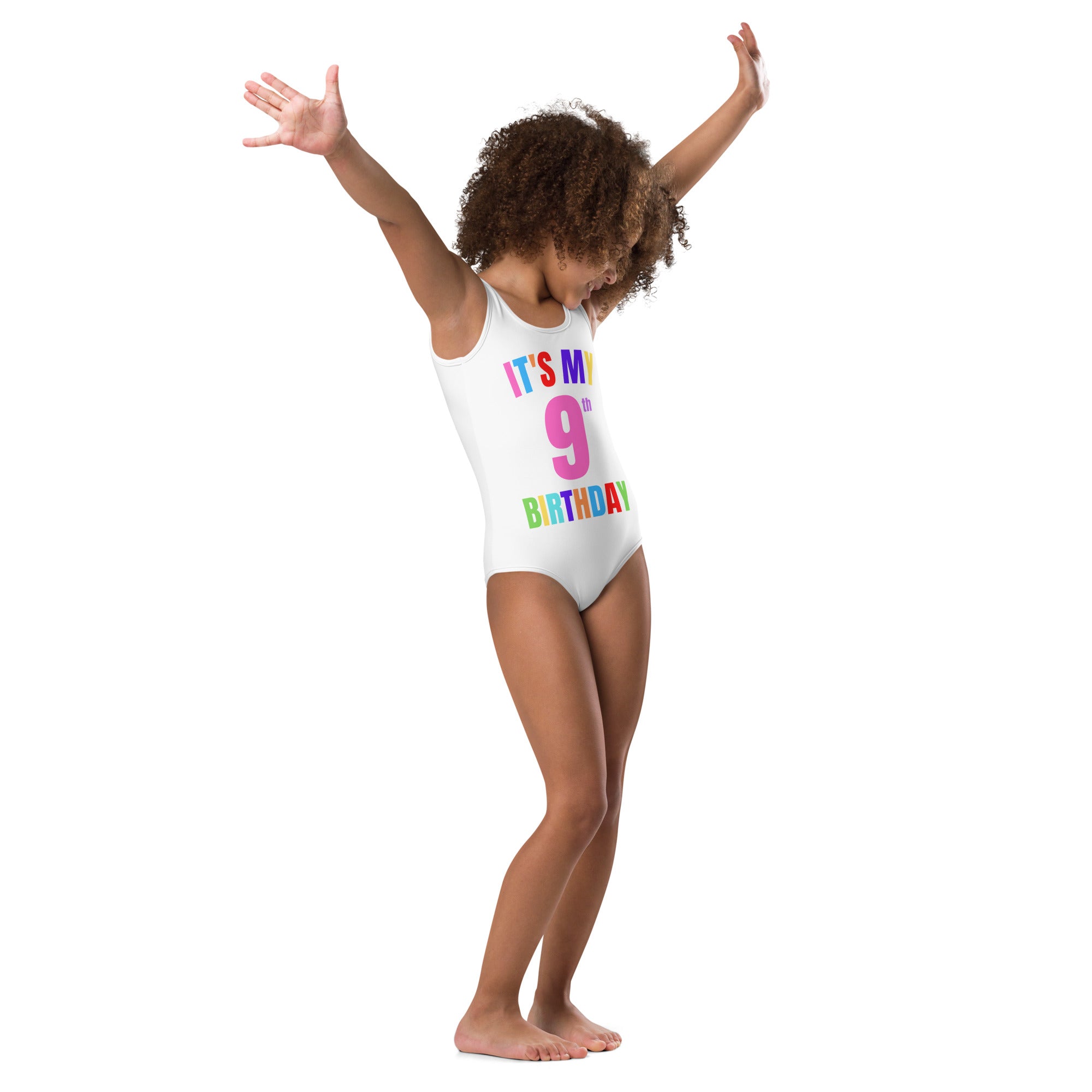 Personalized Girls It's My Birthday Buttery Soft Leotard With Custom Age & Name On Back - Quick Drying For Dance and Gymnastics