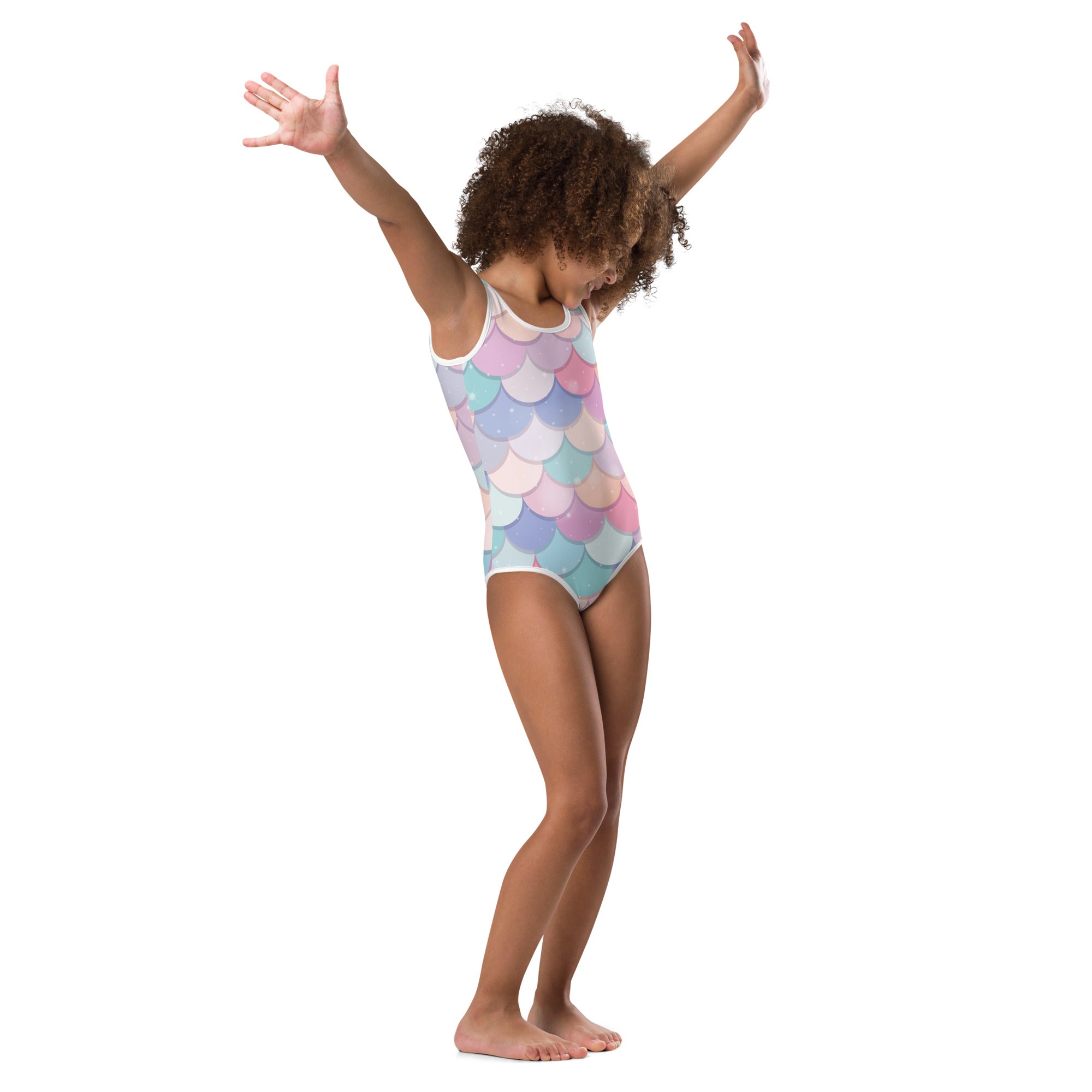 Girls Rainbow Mermaid Buttery Soft Leotard - Quick Drying For Dance and Gymnastics