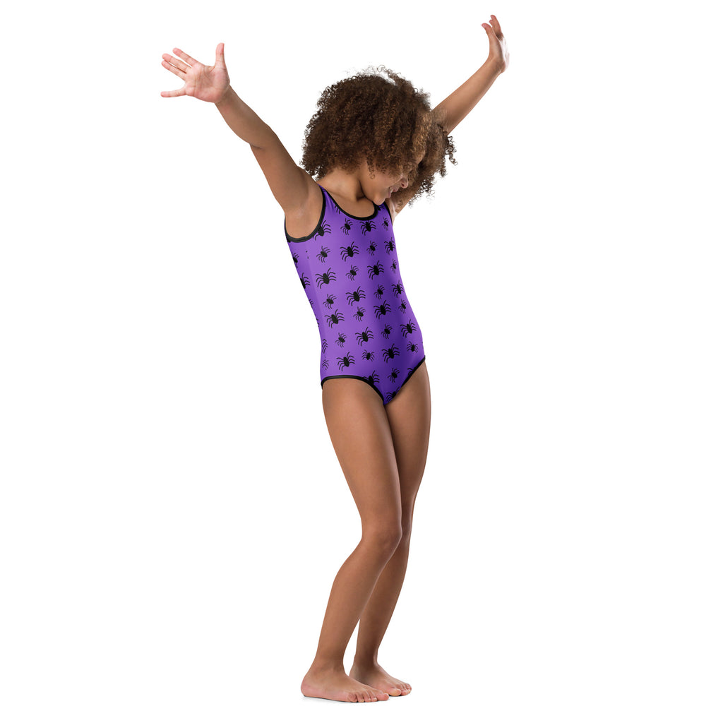 Girls Purple Spider Halloween Leotard – Buttery-Soft, Quick-Dry 4-Way Stretch Comfort for Dance & Gymnastics