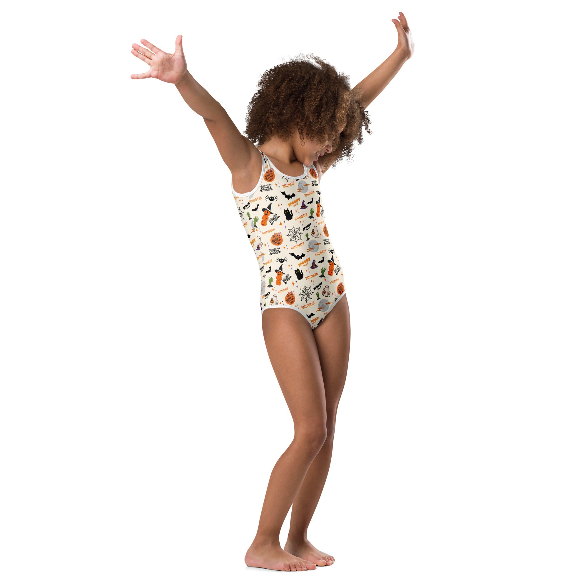 Girls Spooky Halloween Themed Leotard – Buttery-Soft, Quick-Dry 4-Way Stretch Comfort for Dance & Gymnastics