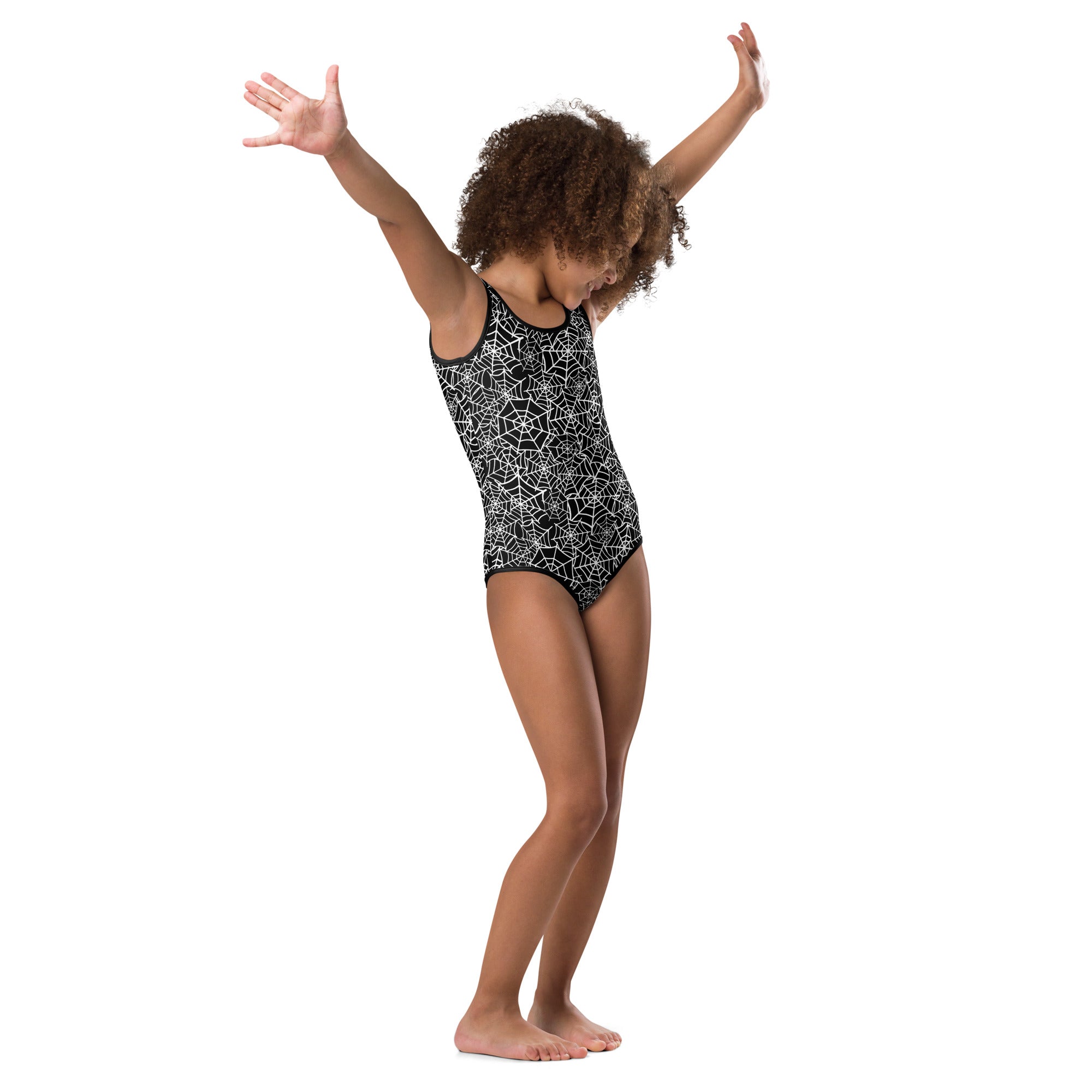 Girls Spider Web Halloween Leotard – Buttery-Soft, Quick-Dry 4-Way Stretch Comfort for Dance & Gymnastics