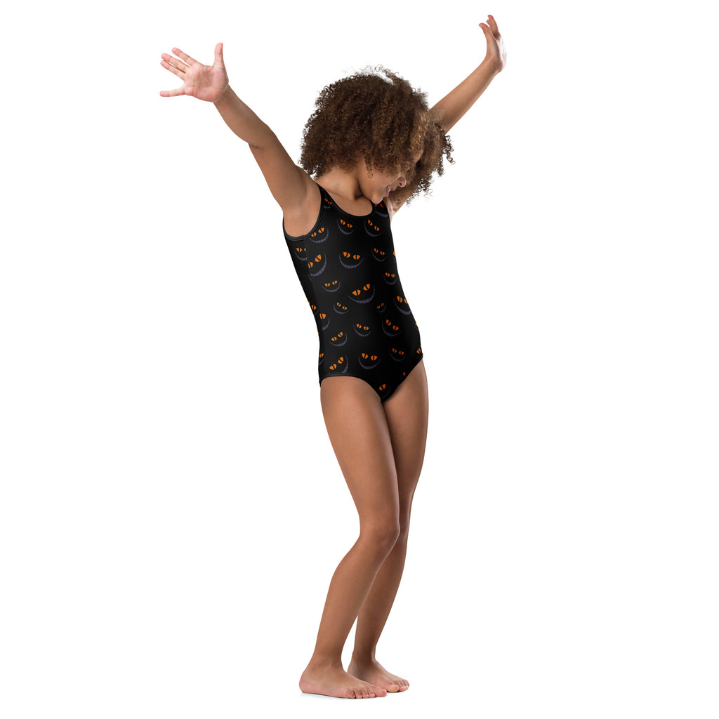 Girls Spooky Cat Eyes Halloween Leotard – Buttery-Soft, Quick-Dry 4-Way Stretch Comfort for Dance & Gymnastics