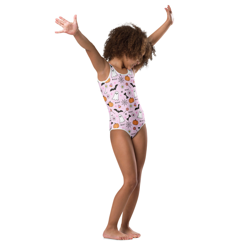 Girls Pink Halloween Leotard – Buttery-Soft, Quick-Dry 4-Way Stretch Comfort for Dance & Gymnastics