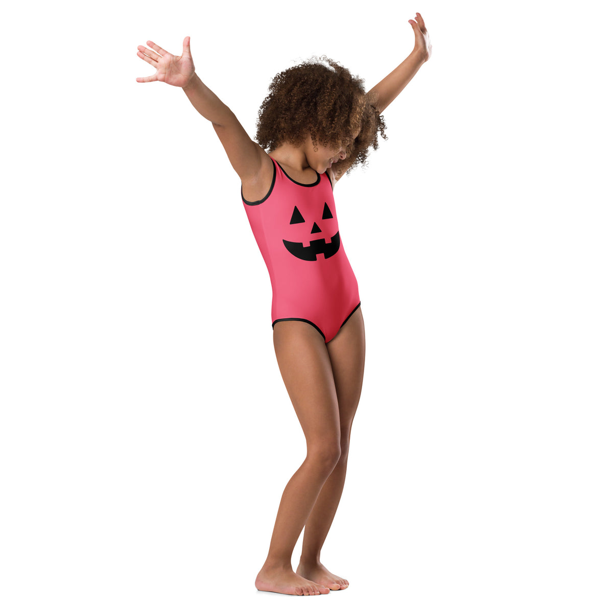 Girls Pink Jack O’ Lantern Halloween Leotard – Buttery-Soft, Quick-Dry 4-Way Stretch Comfort for Dance & Gymnastics