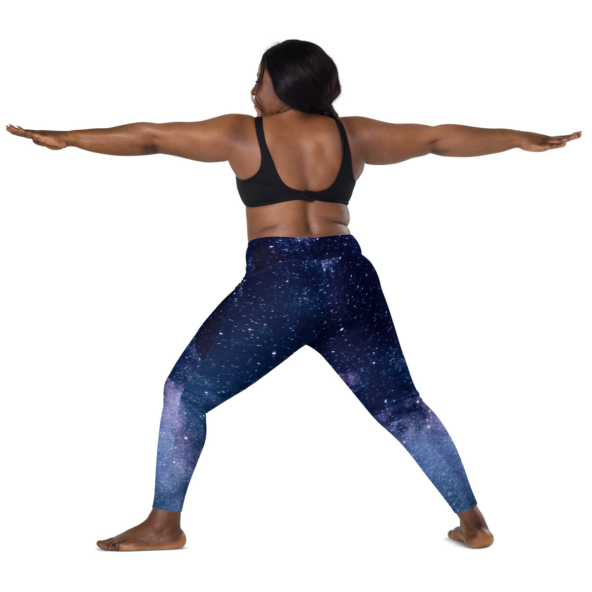 Women’s Realistic Galaxy Yoga Leggings With Pockets – High-Waisted, Soft Compression Active Pants