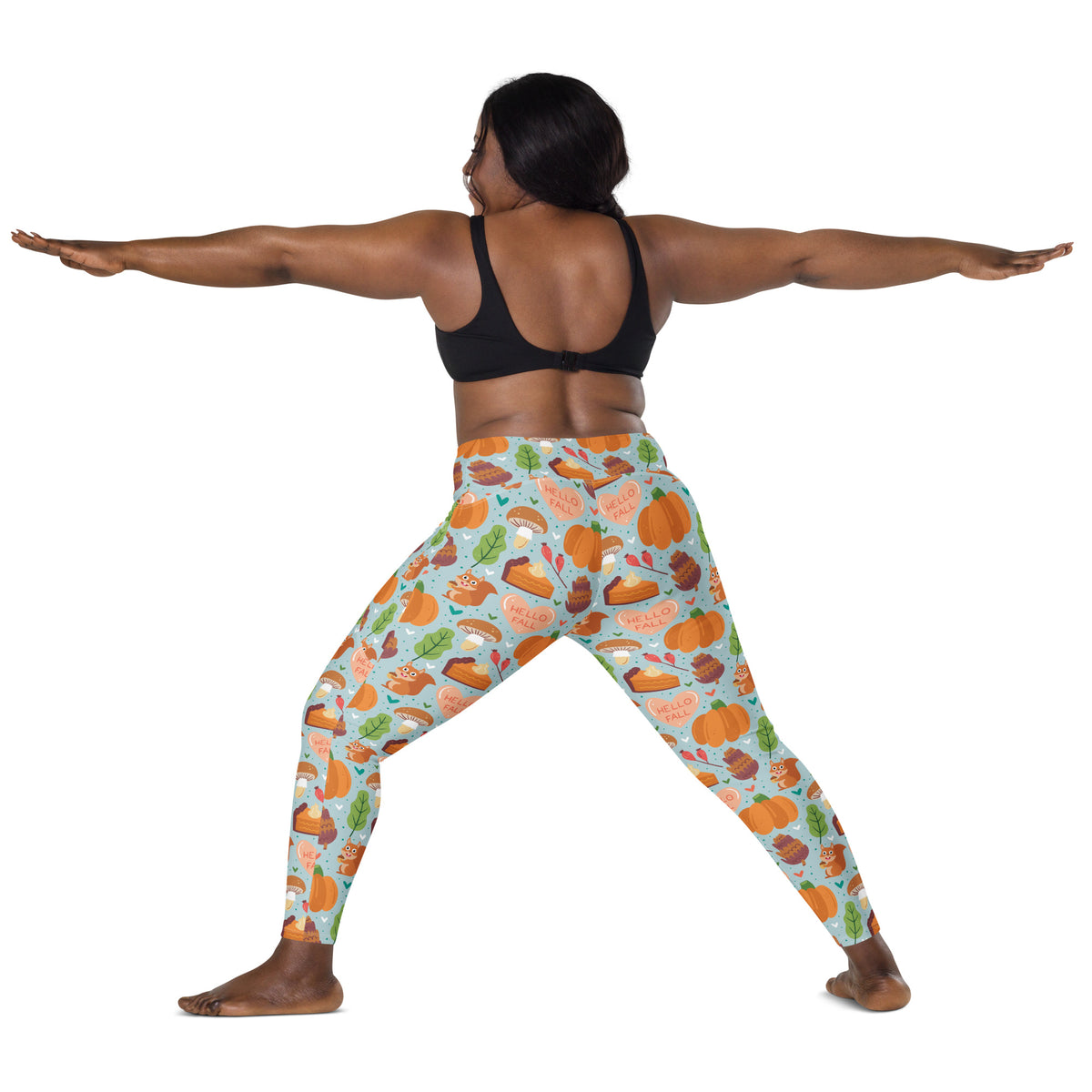 Women’s Fall Squirrel Yoga Leggings With Pockets – High-Waisted, Soft Compression Active Pants