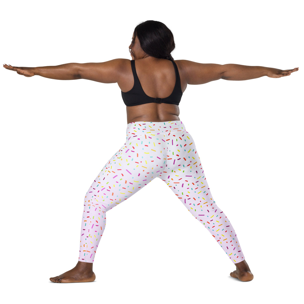 Women’s Colorful Sprinkles Yoga Leggings With Pockets – High-Waisted, Soft Compression Active Pants