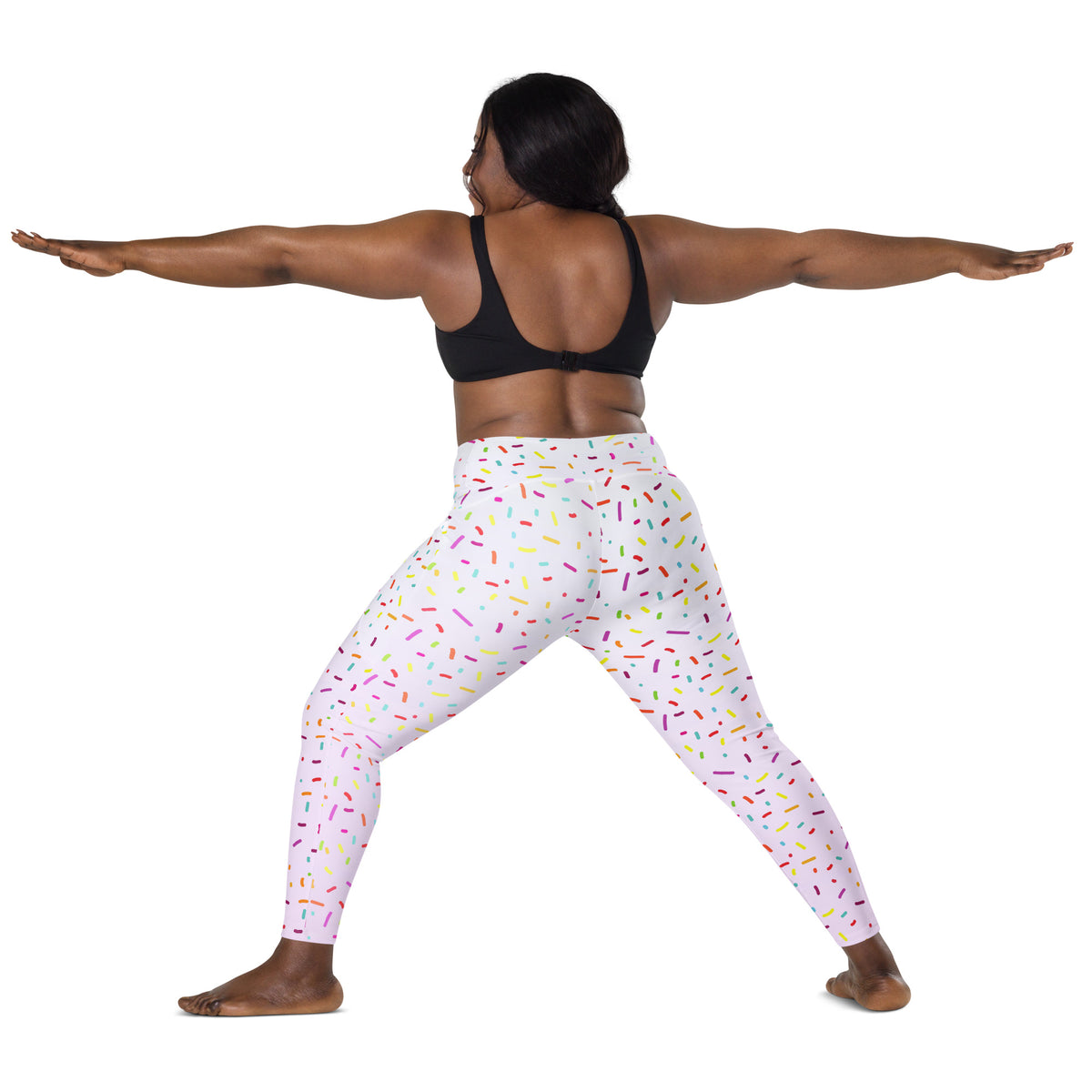Women’s Colorful Sprinkles Yoga Leggings With Pockets – High-Waisted, Soft Compression Active Pants