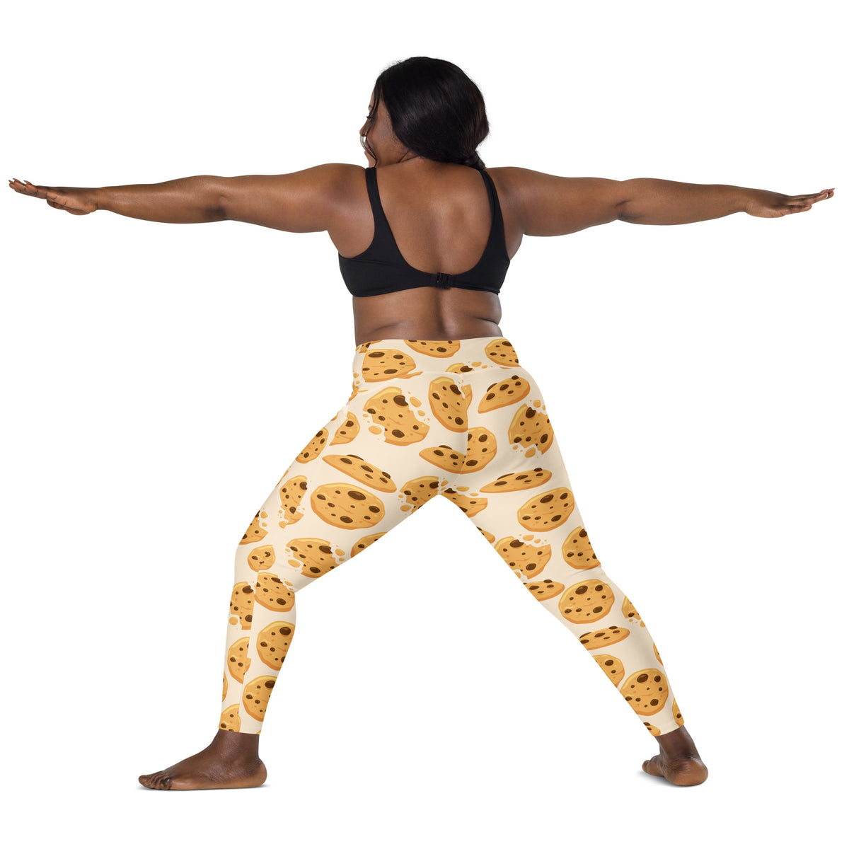 Women’s Chocolate Chip Cookie Leggings With Pockets – High-Waisted, Soft Compression Active Pants