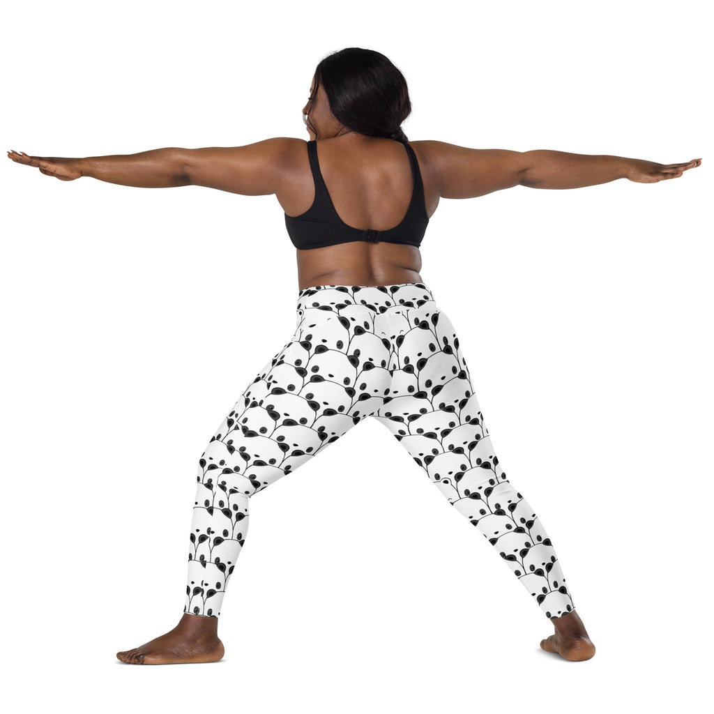 Women’s Panda Print Yoga Leggings With Pockets – High-Waisted, Soft Compression Active Pants