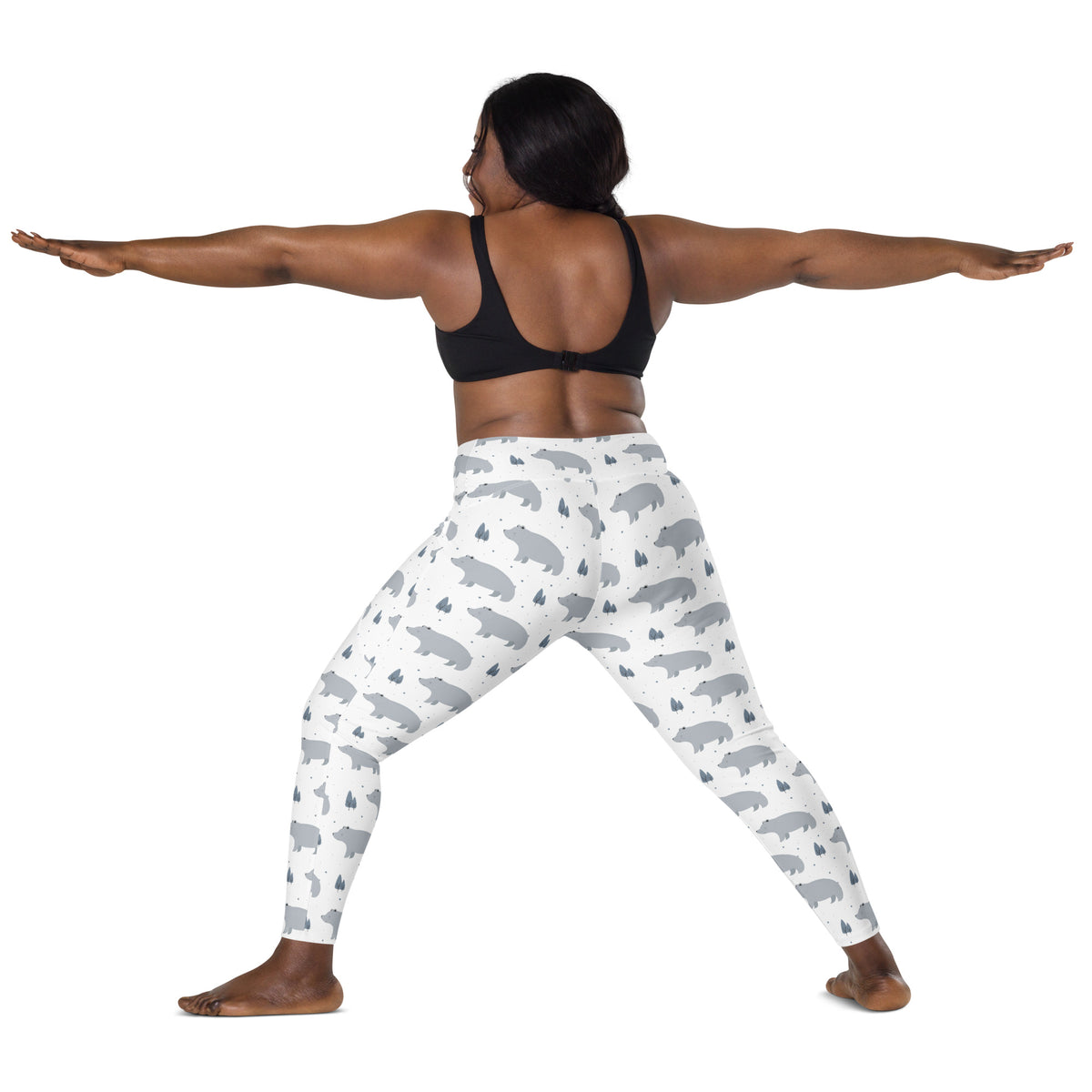 Women’s Polar Bear Yoga Leggings With Pockets – High-Waisted, Soft Compression Active Pants