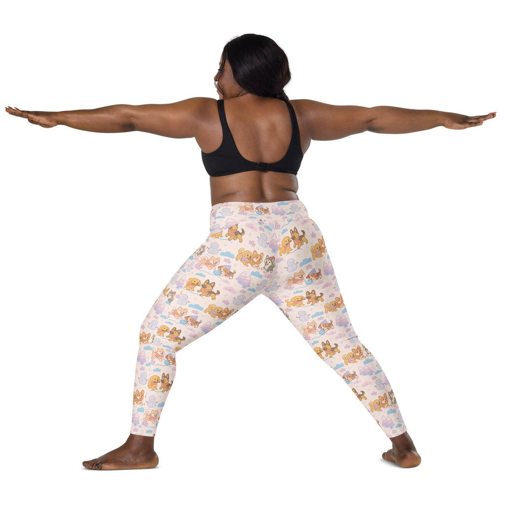 Women’s Winter Dogs Yoga Leggings With Pockets – High-Waisted, Soft Compression Active Pants