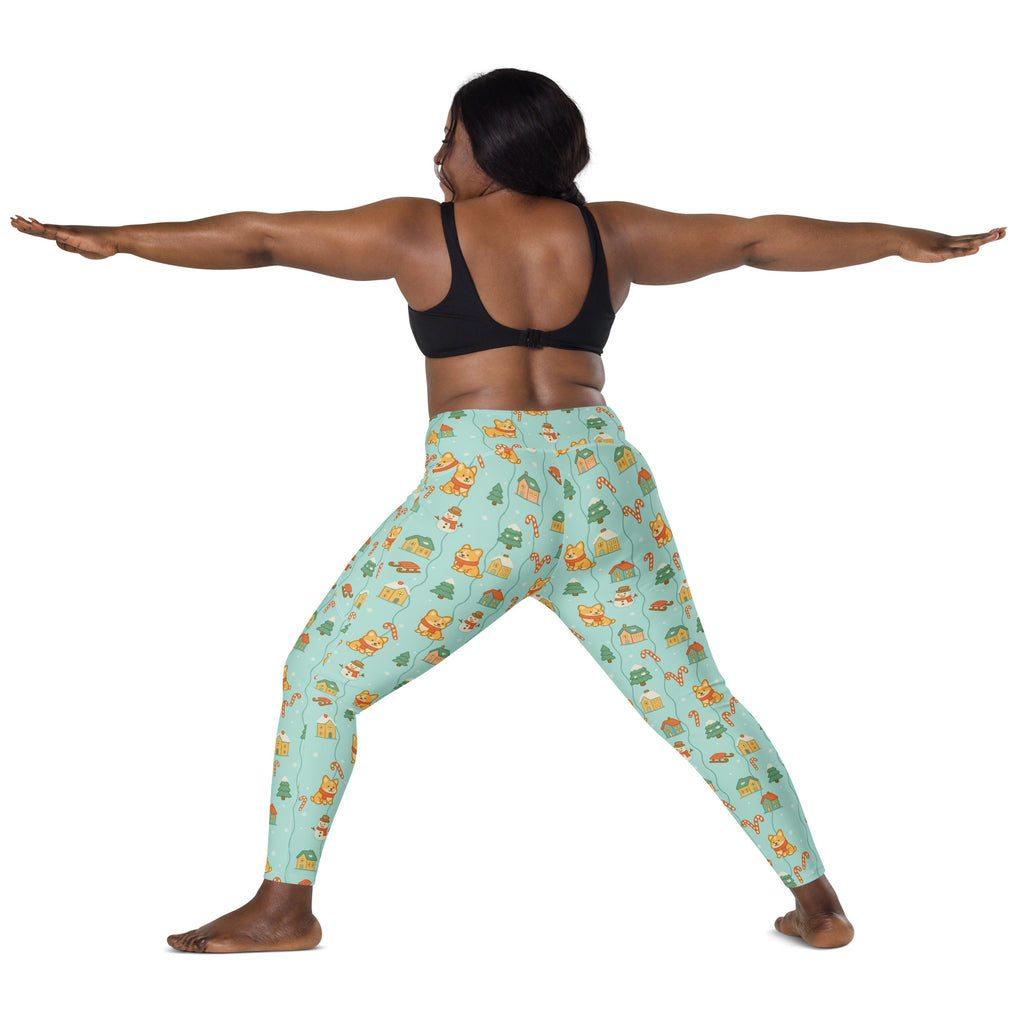 Women’s Christmas Corgi Dog Yoga Leggings With Pockets – High-Waisted, Soft Compression Active Pants