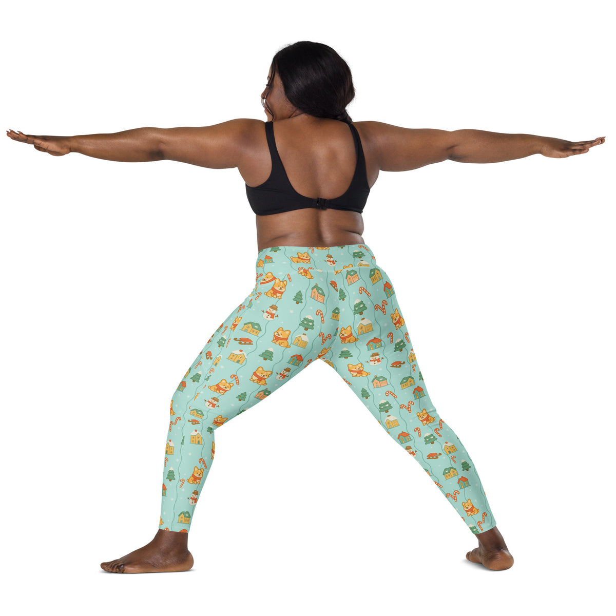 Women’s Christmas Corgi Dog Yoga Leggings With Pockets – High-Waisted, Soft Compression Active Pants