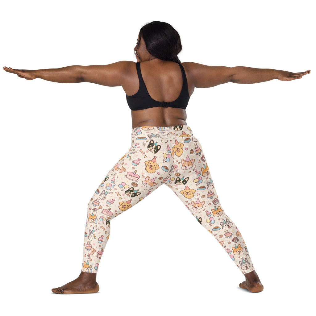 Women’s Puppy Birthday Yoga Leggings With Pockets – High-Waisted, Soft Compression Active Pants