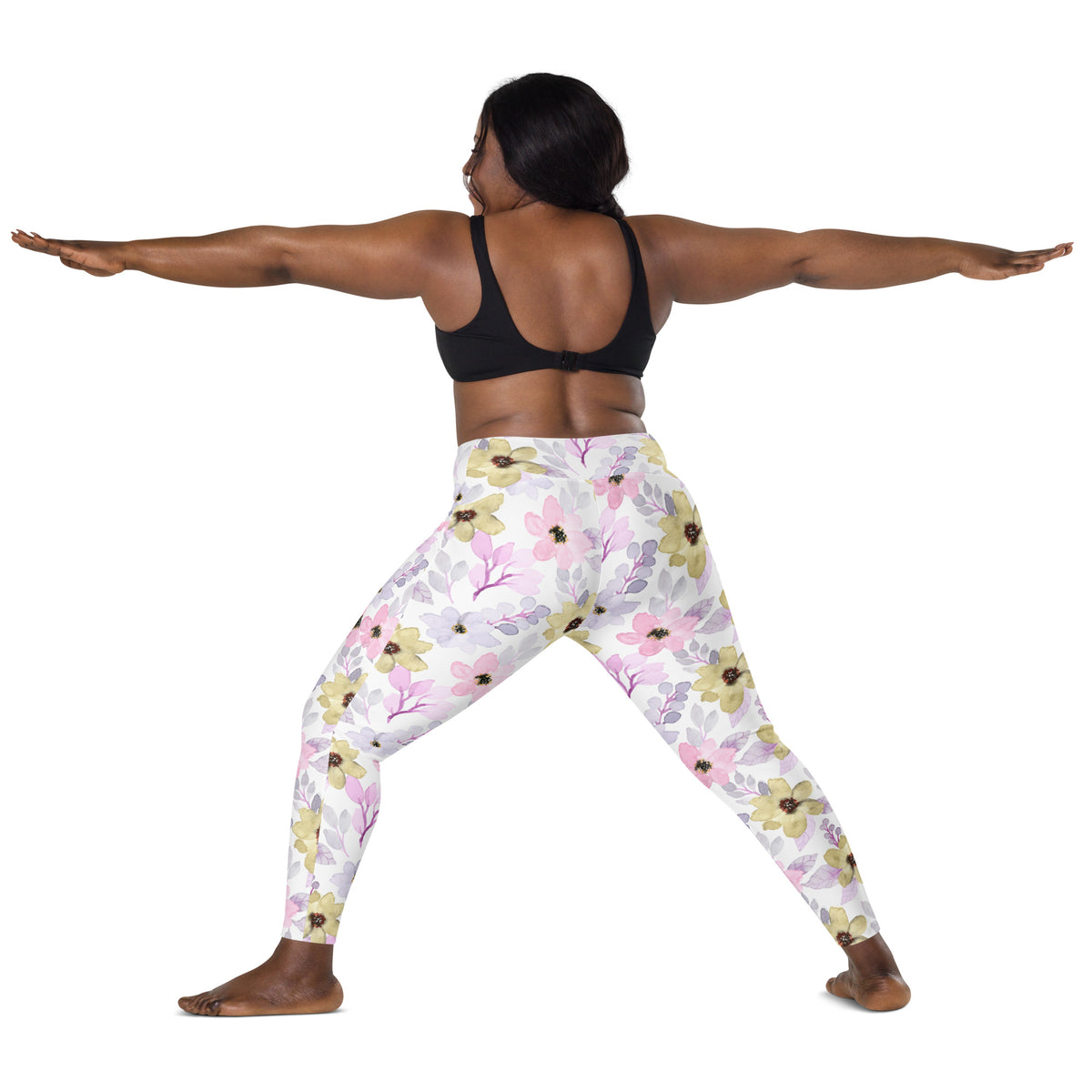 Women’s Colorful Watercolor Yoga Leggings With Pockets – High-Waisted, Soft Compression Active Pants