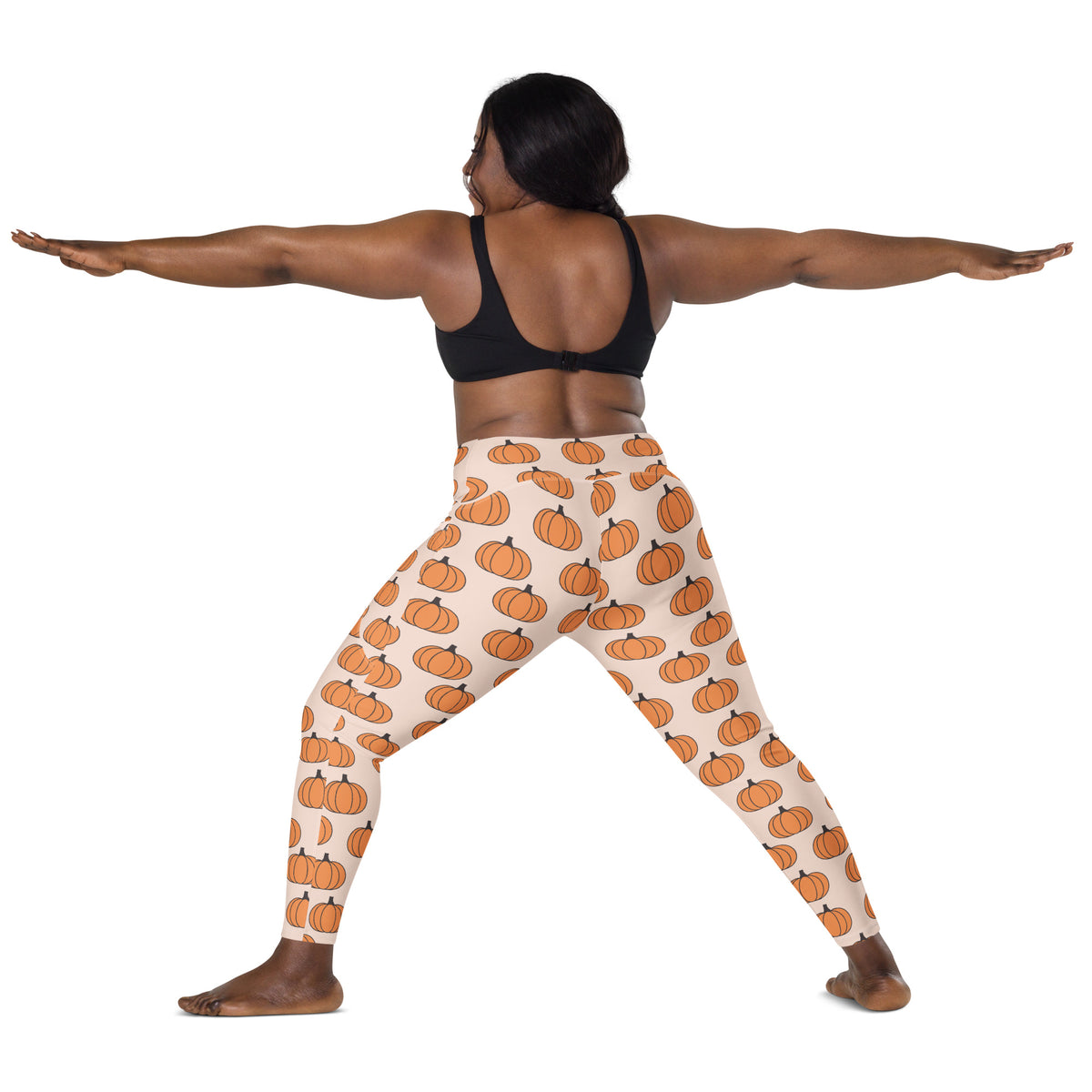 Women’s Pumpkin Patch Autumn Yoga Leggings With Pockets – High-Waisted, Soft Compression Active Pants