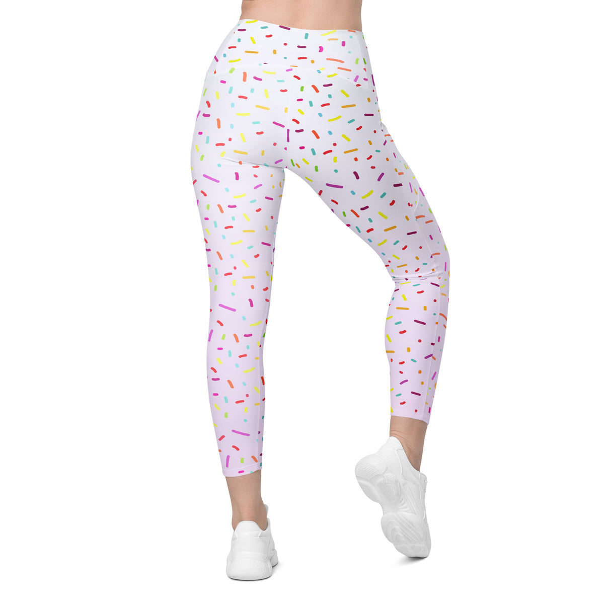 Women’s Colorful Sprinkles Yoga Leggings With Pockets – High-Waisted, Soft Compression Active Pants