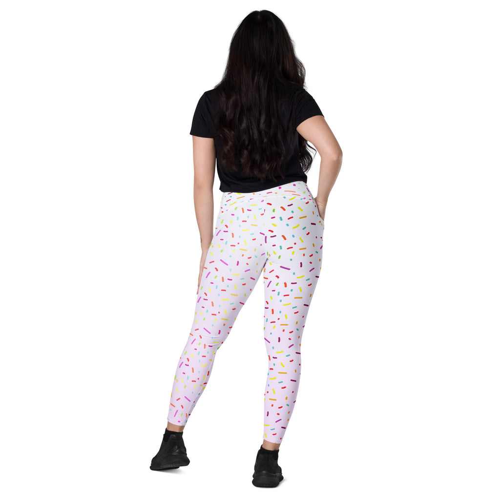 Women’s Colorful Sprinkles Yoga Leggings With Pockets – High-Waisted, Soft Compression Active Pants