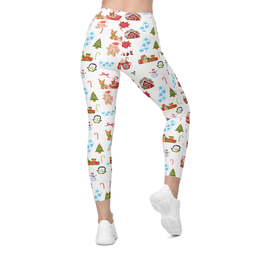 Women’s Christmas Themed Yoga Leggings With Pockets – High-Waisted, Soft Compression Active Pants