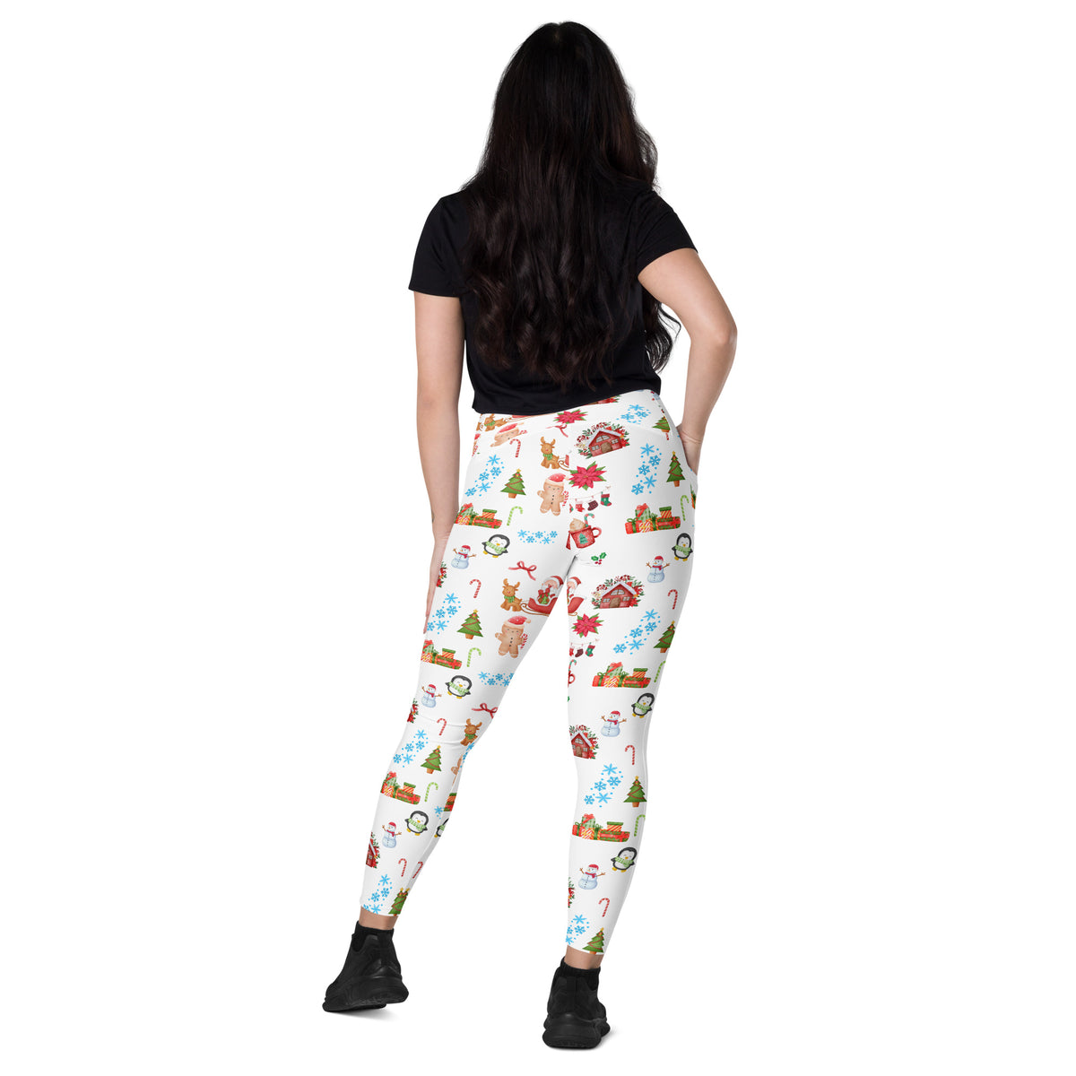 Women’s Christmas Themed Yoga Leggings With Pockets – High-Waisted, Soft Compression Active Pants