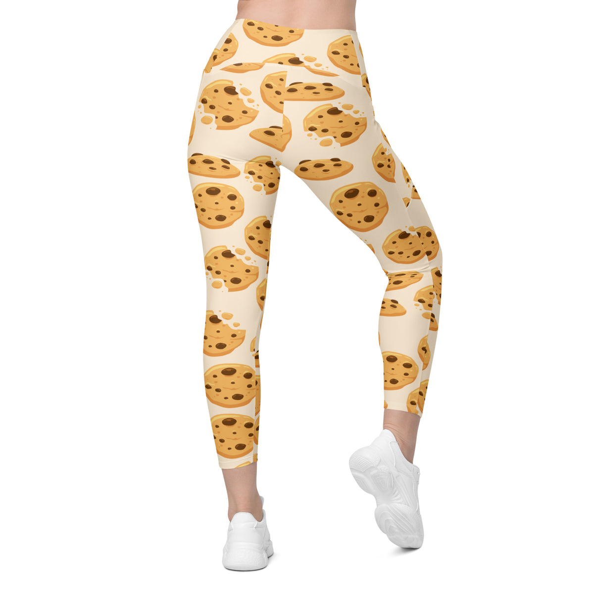 Women’s Chocolate Chip Cookie Leggings With Pockets – High-Waisted, Soft Compression Active Pants