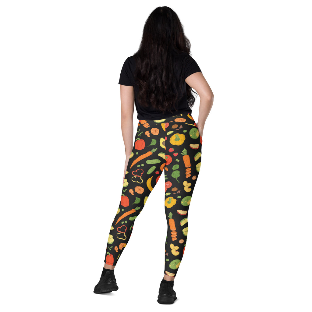 Women’s Fruit & Vegetable Yoga Leggings With Pockets – High-Waisted, Soft Compression Active Pants