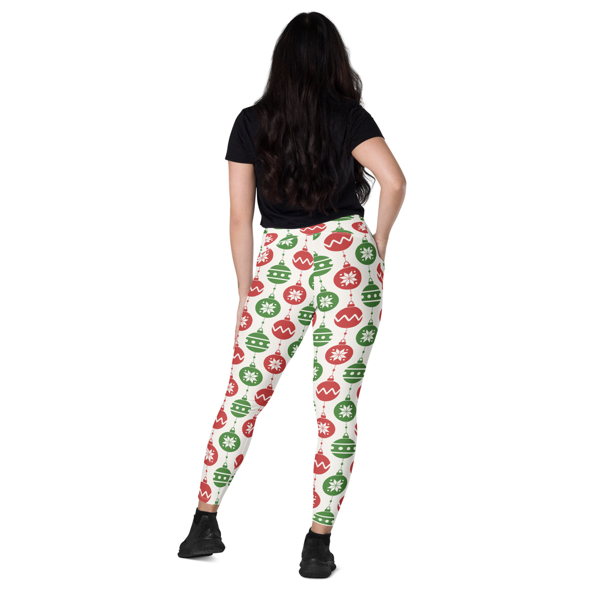 Women’s Christmas Ornament Yoga Leggings With Pockets – High-Waisted, Soft Compression Active Pants