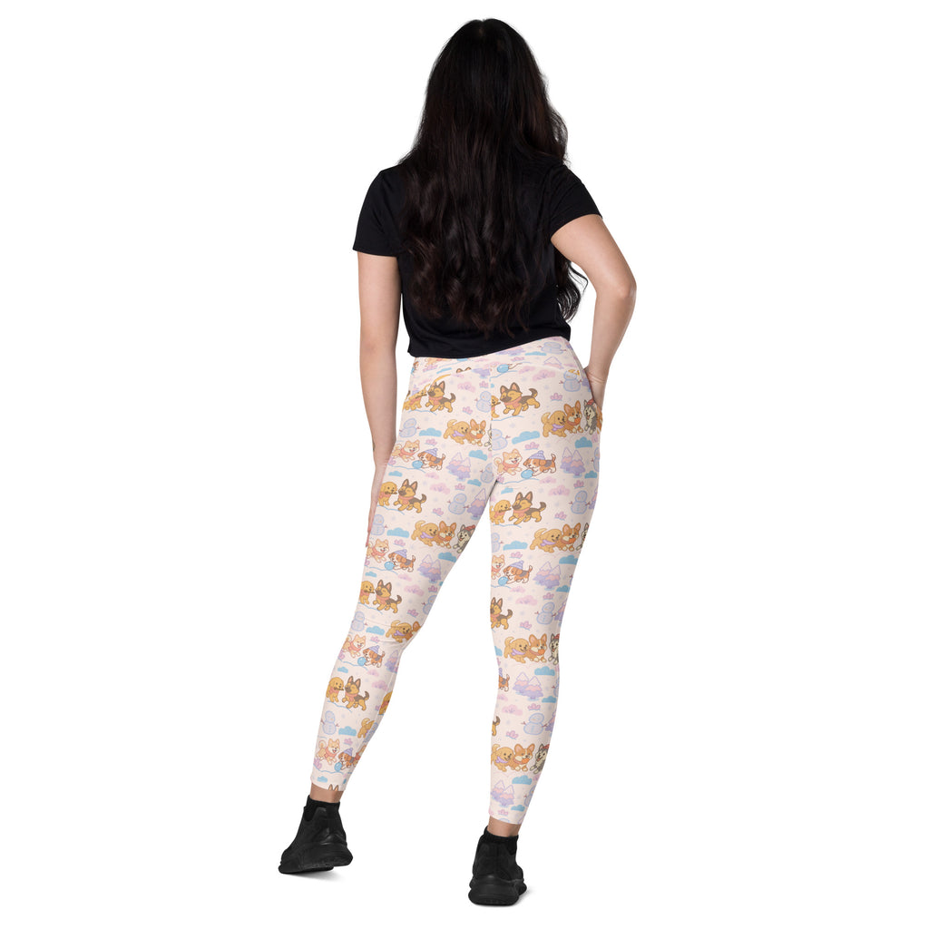 Women’s Winter Dogs Yoga Leggings With Pockets – High-Waisted, Soft Compression Active Pants