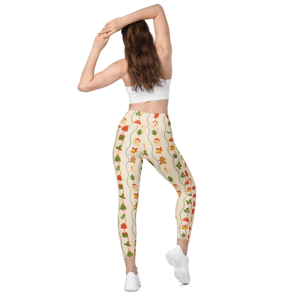 Women’s Christmas Icons Yoga Leggings With Pockets – High-Waisted, Soft Compression Active Pants