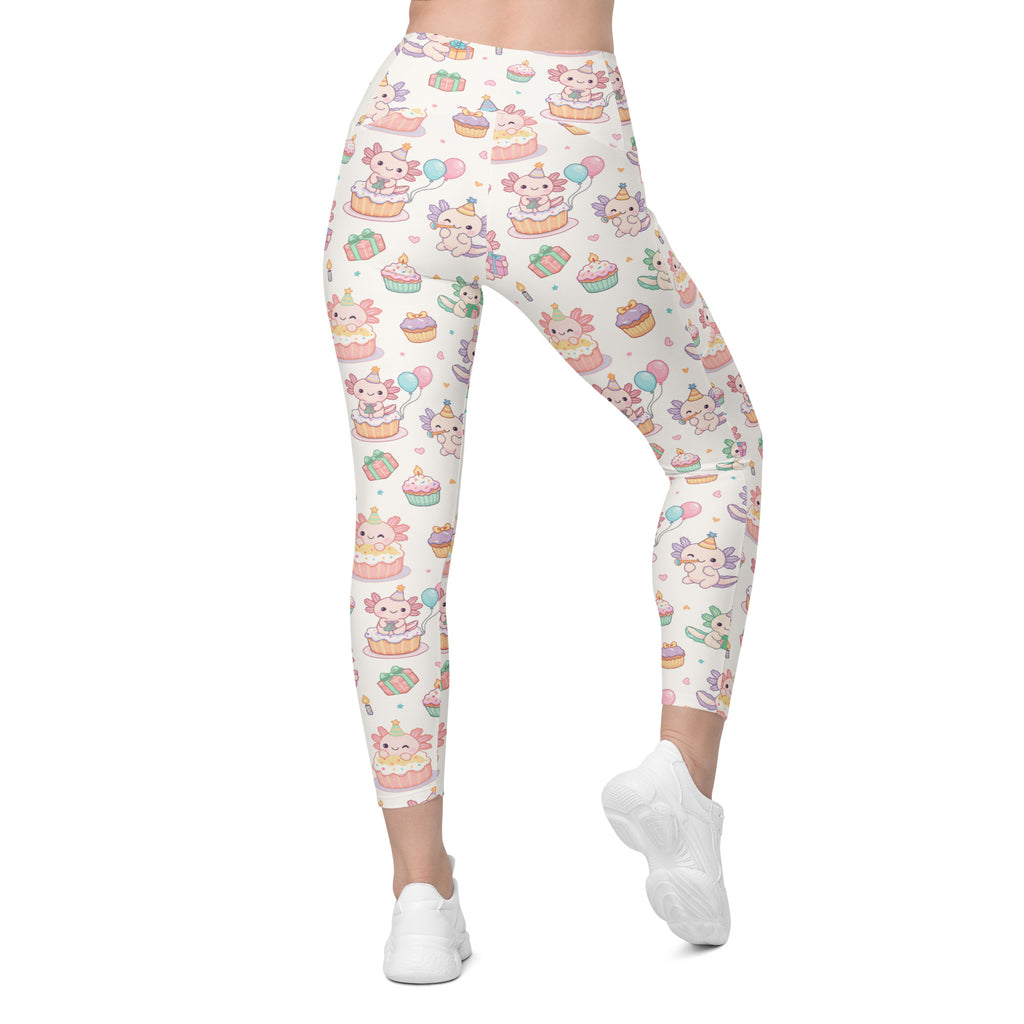 Women’s Axolotl Birthday Yoga Leggings With Pockets – High-Waisted, Soft Compression Active Pants