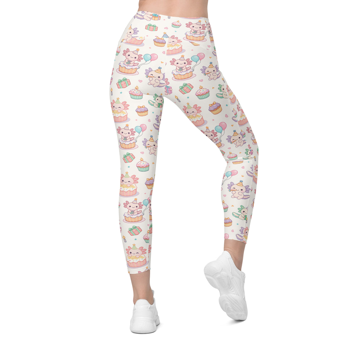 Women’s Axolotl Birthday Yoga Leggings With Pockets – High-Waisted, Soft Compression Active Pants