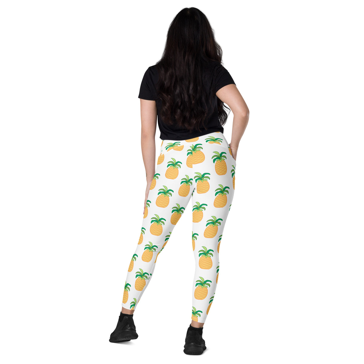 Women’s Pineapple Yoga Leggings With Pockets – High-Waisted, Soft Compression Active Pants