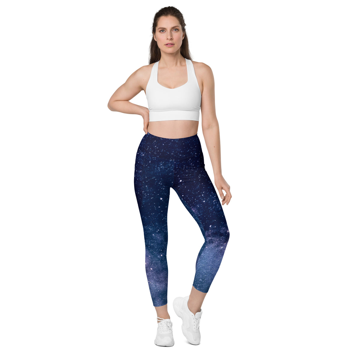 Women’s Realistic Galaxy Yoga Leggings With Pockets – High-Waisted, Soft Compression Active Pants