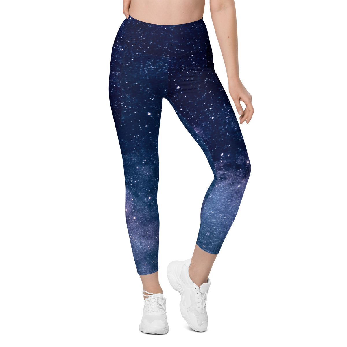 Women’s Realistic Galaxy Yoga Leggings With Pockets – High-Waisted, Soft Compression Active Pants