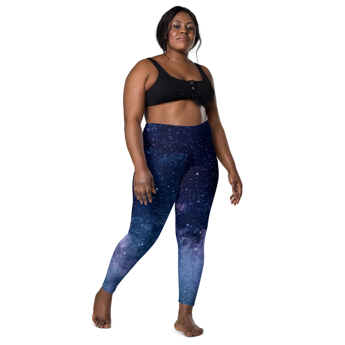 Women’s Realistic Galaxy Yoga Leggings With Pockets – High-Waisted, Soft Compression Active Pants