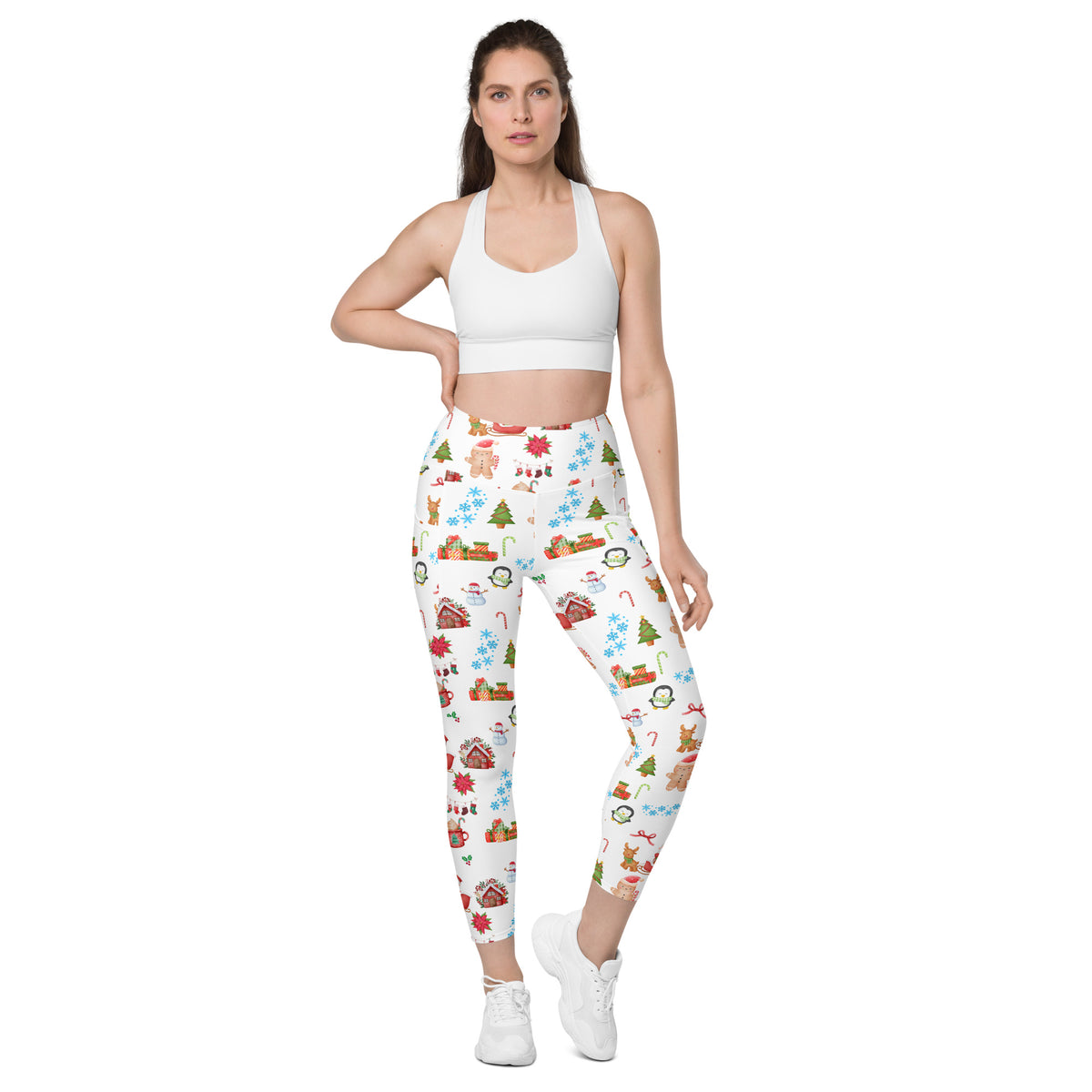 Women’s Christmas Themed Yoga Leggings With Pockets – High-Waisted, Soft Compression Active Pants