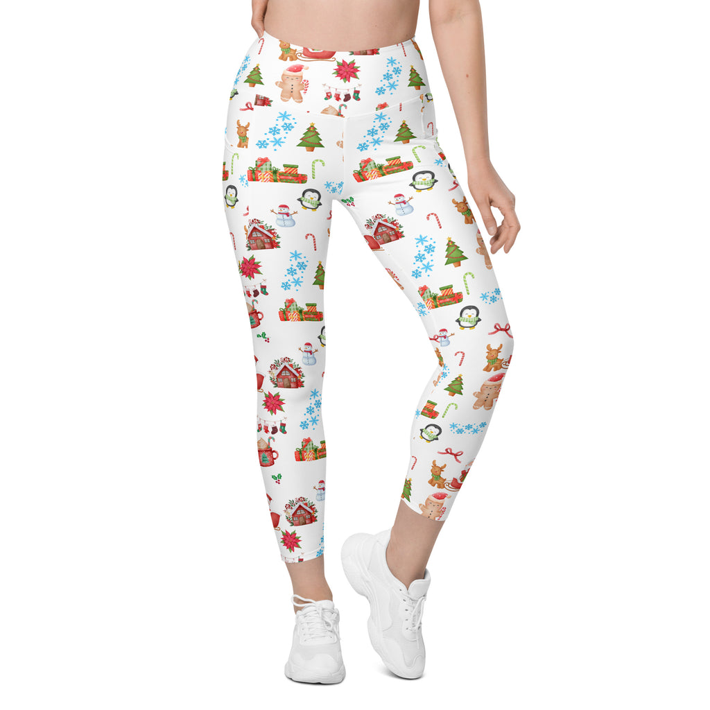 Women’s Christmas Themed Yoga Leggings With Pockets – High-Waisted, Soft Compression Active Pants