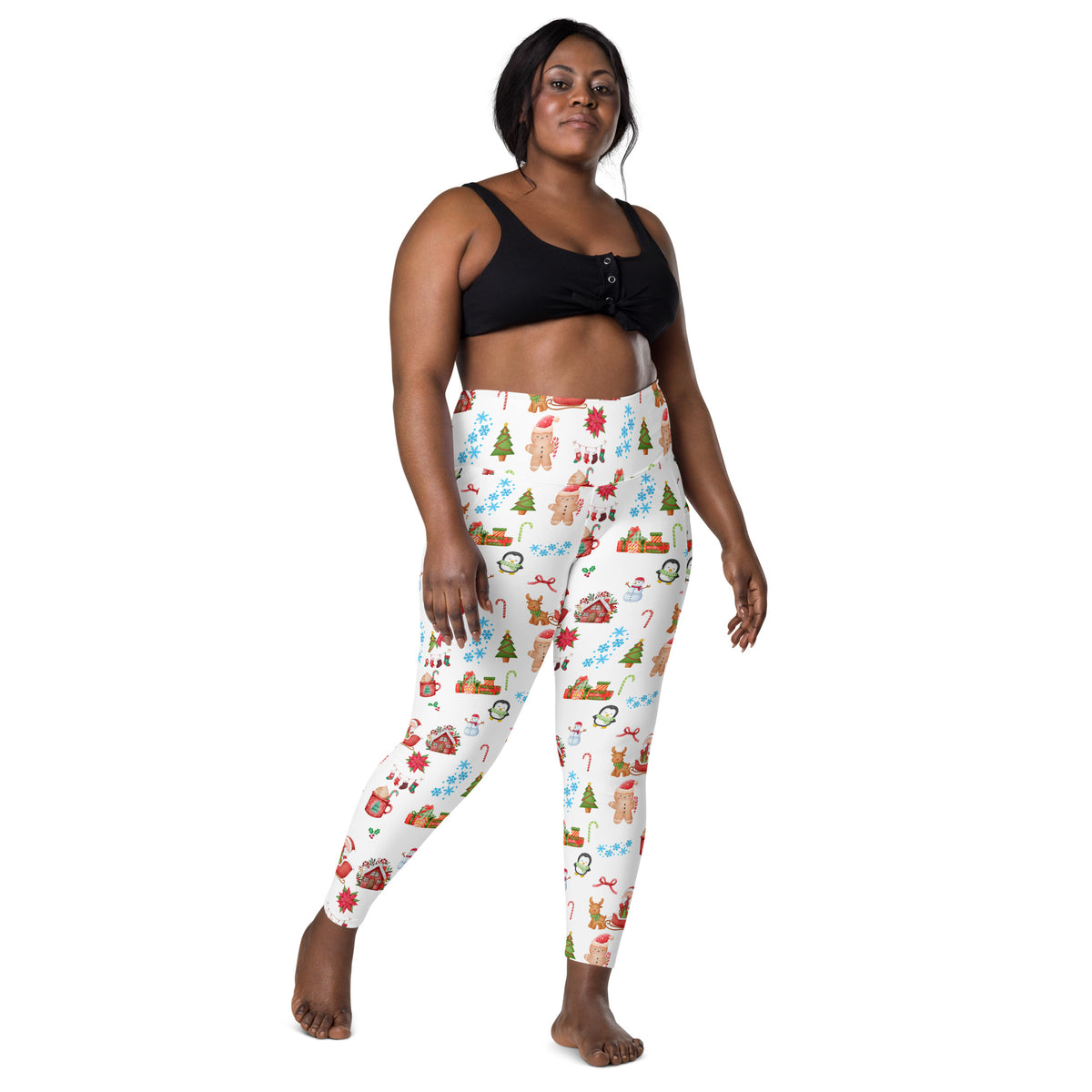 Women’s Christmas Themed Yoga Leggings With Pockets – High-Waisted, Soft Compression Active Pants