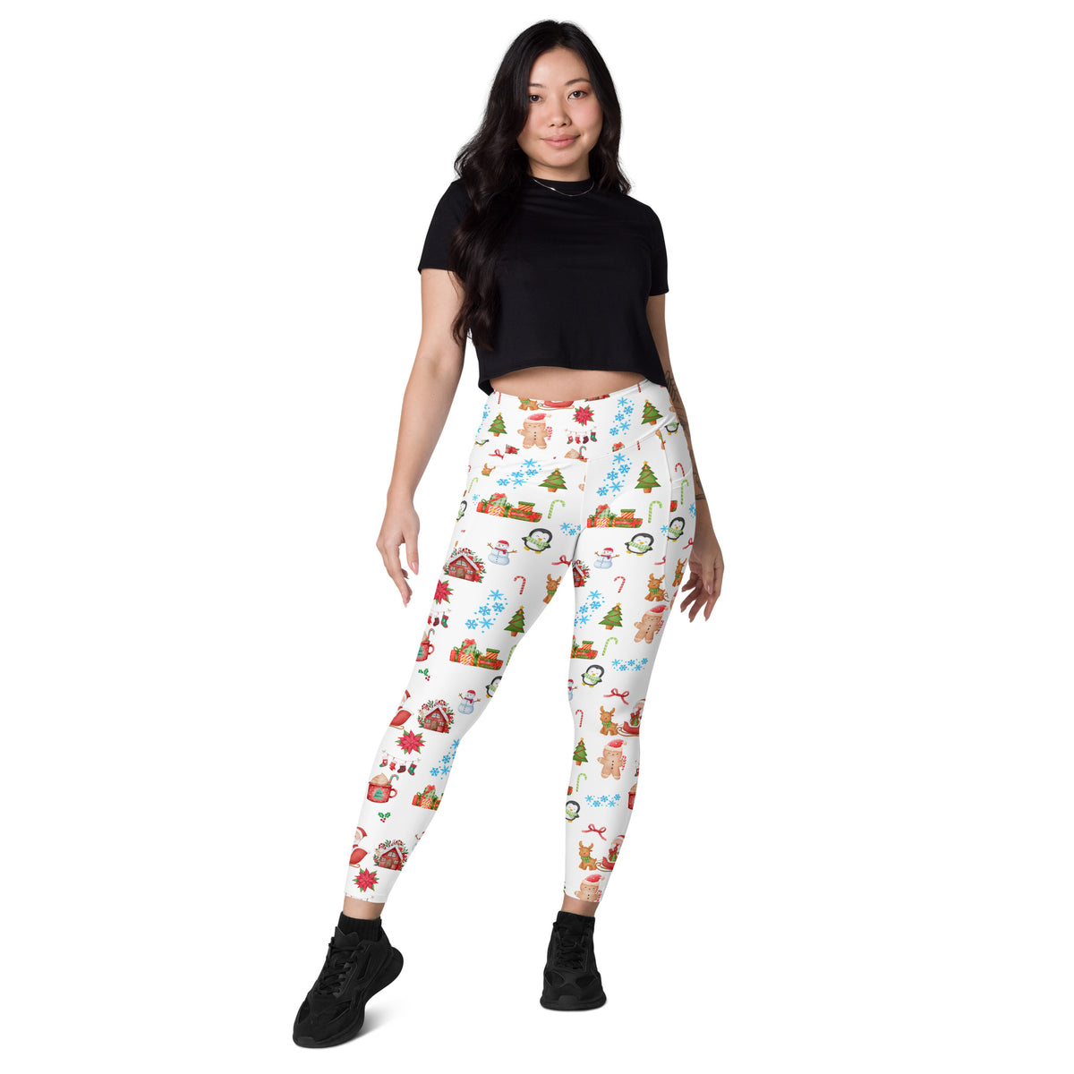 Women’s Christmas Themed Yoga Leggings With Pockets – High-Waisted, Soft Compression Active Pants