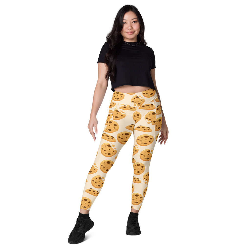 Women’s Chocolate Chip Cookie Leggings With Pockets – High-Waisted, Soft Compression Active Pants